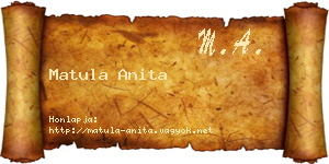Matula Anita névjegykártya