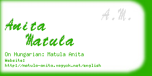 anita matula business card